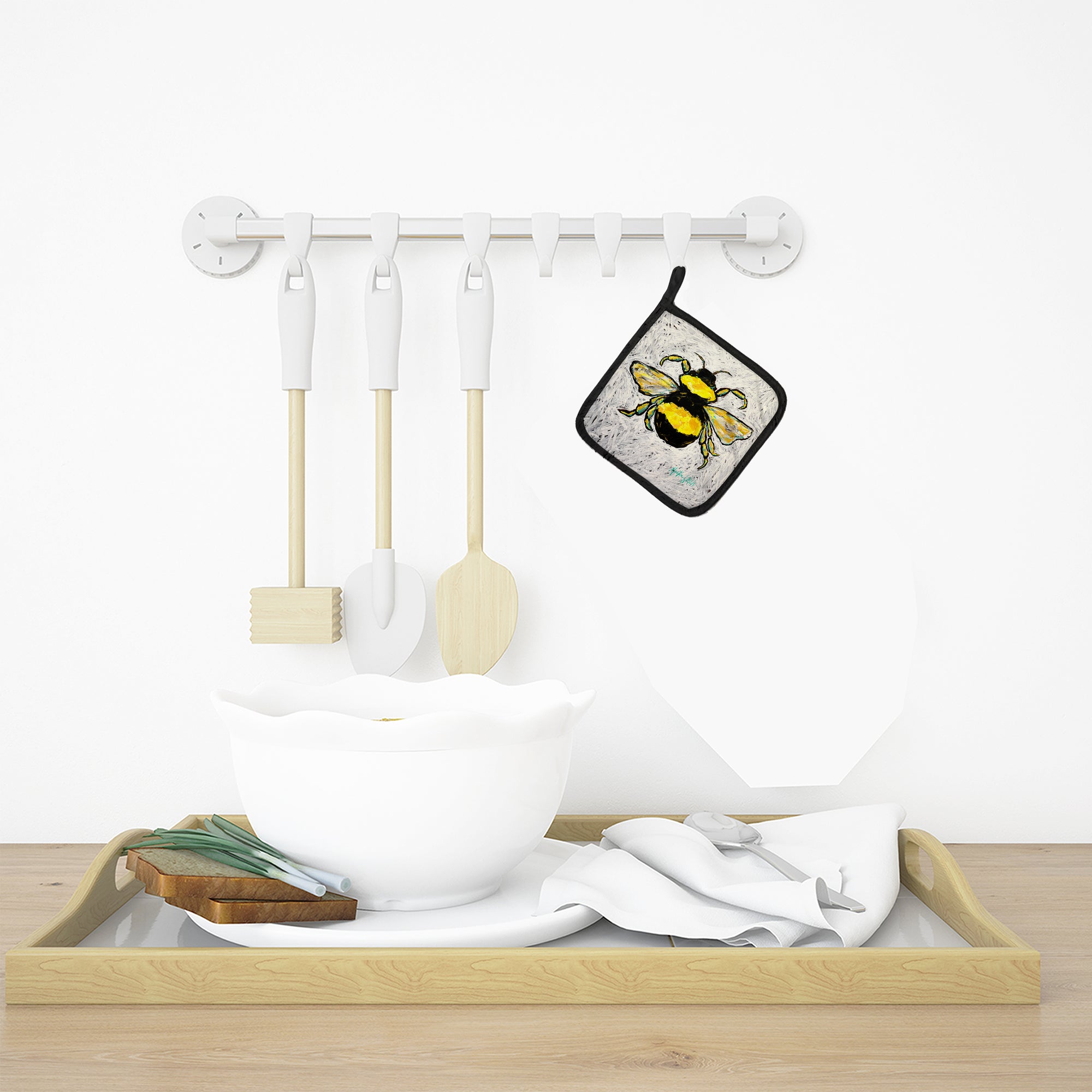 Buzzbee Bumblebee Pot Holders - Set of 2 Decorative Kitchen Helpers | Made in the USA