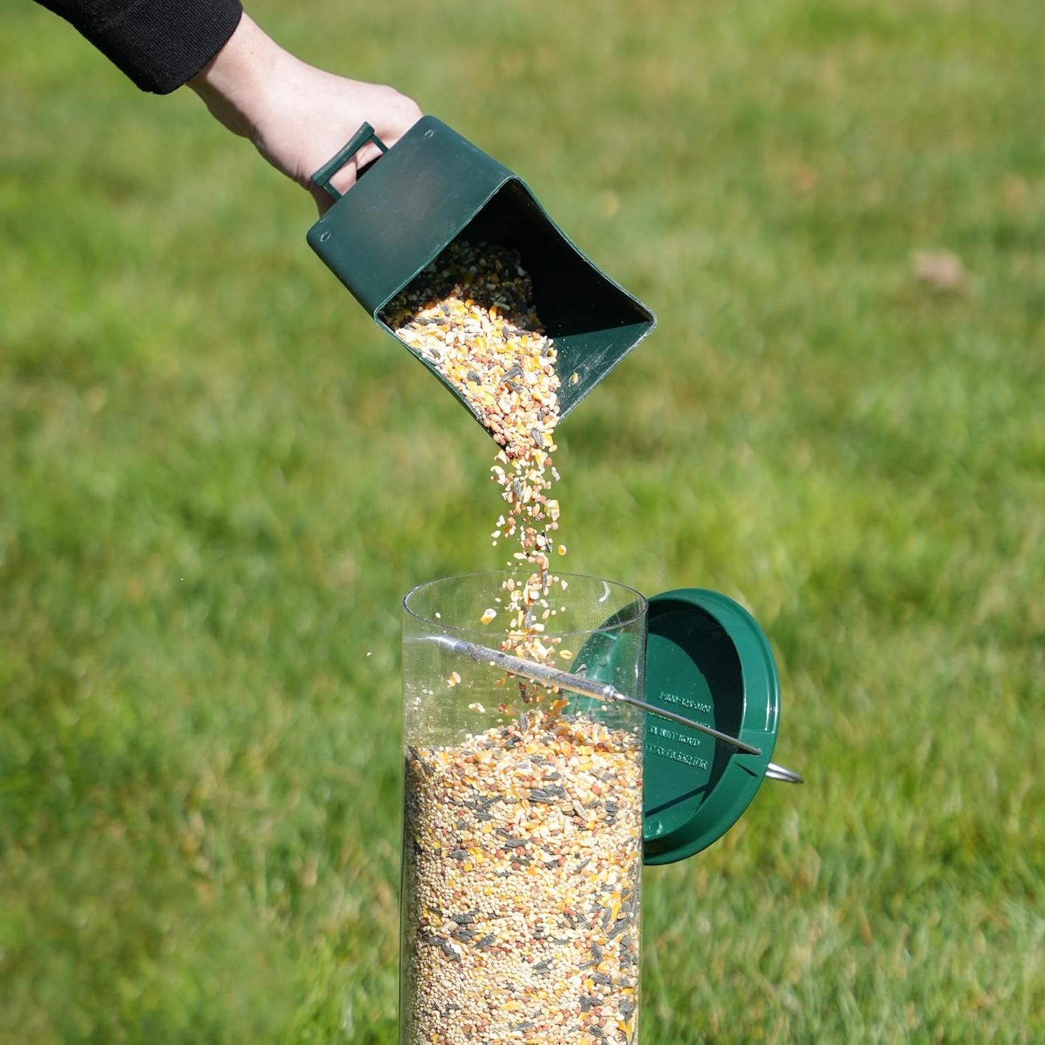 Squirrel Proof Bird Feeder Hanging Metal Wild Bird Seed Feeder 35cm