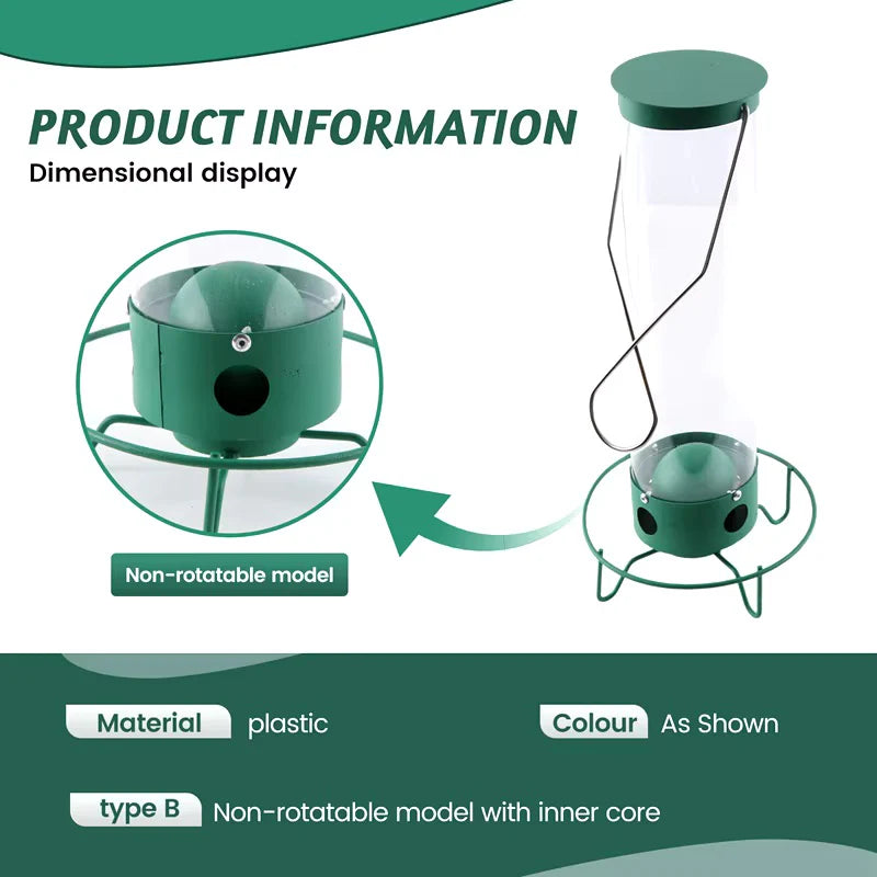 Squirrel Proof Bird Feeder Hanging Metal Wild Bird Seed Feeder 35cm