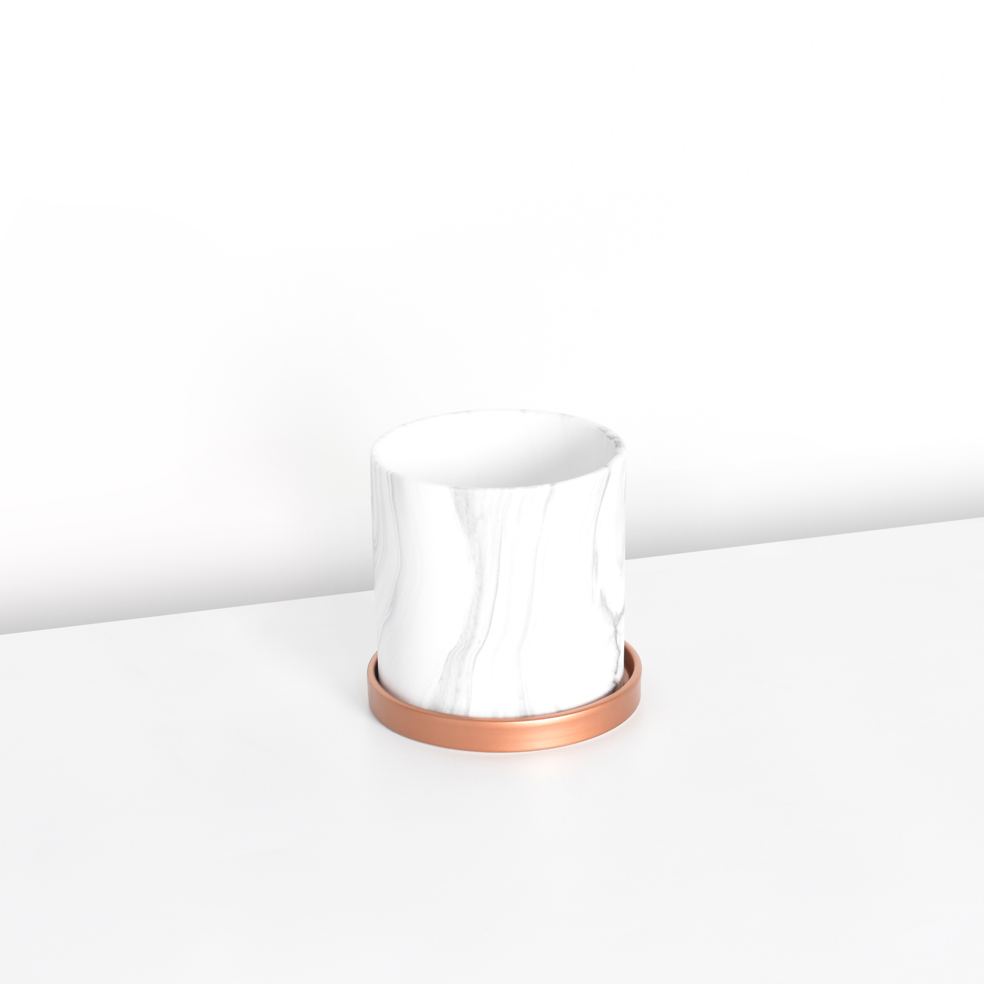 Athena Ceramic 5.5" Marble Planter - Empty