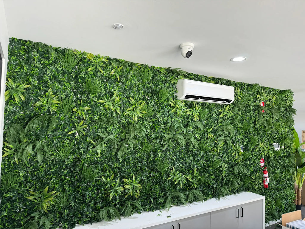 Green Tropics Artificial Vertical Garden Green Wall Panel 40×40in 11 SQ FT – UV Resistant – Commercial Grade