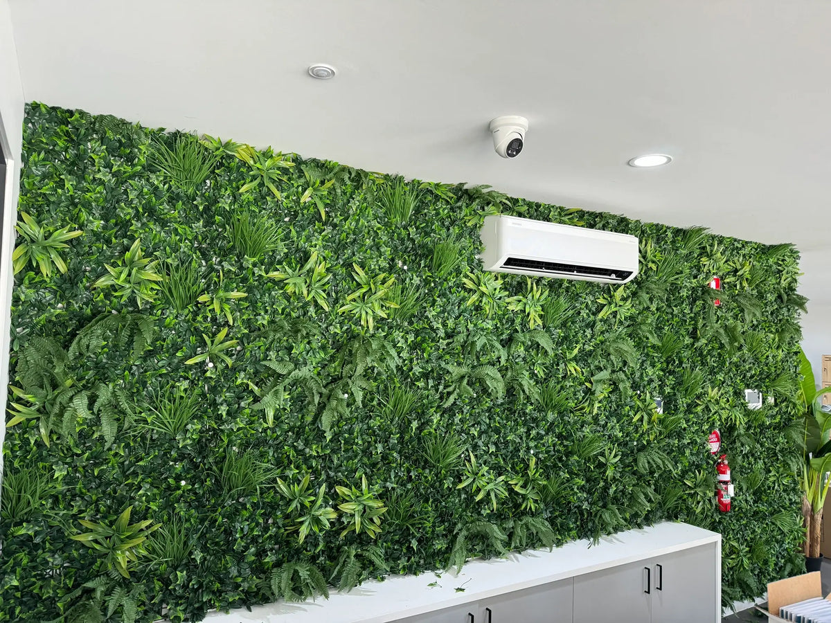 Green Tropics Artificial Vertical Garden Green Wall Panel 40×40in 11 SQ FT – UV Resistant – Commercial Grade