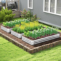 8x4 Metal Galvanized Raised Garden Bed with Open-Ended Base