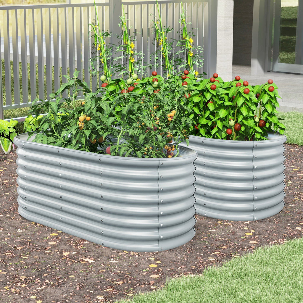 5x3x2 Metal Oval Raised Garden Bed with Open Bottom Design