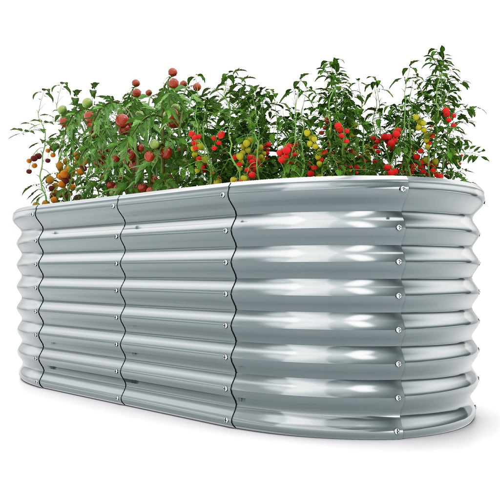 5x3x2 Metal Oval Raised Garden Bed with Open Bottom Design