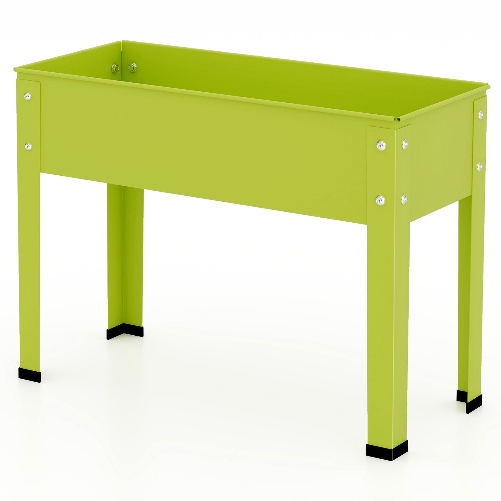 24x11x18 Green Metal Raised Garden Bed with Legs and Drainage Hole
