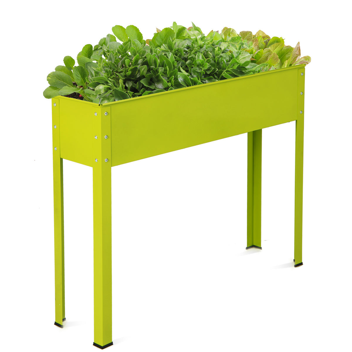 40x11x31.5 Green Metal Raised Garden Bed with Legs and Drainage Hole