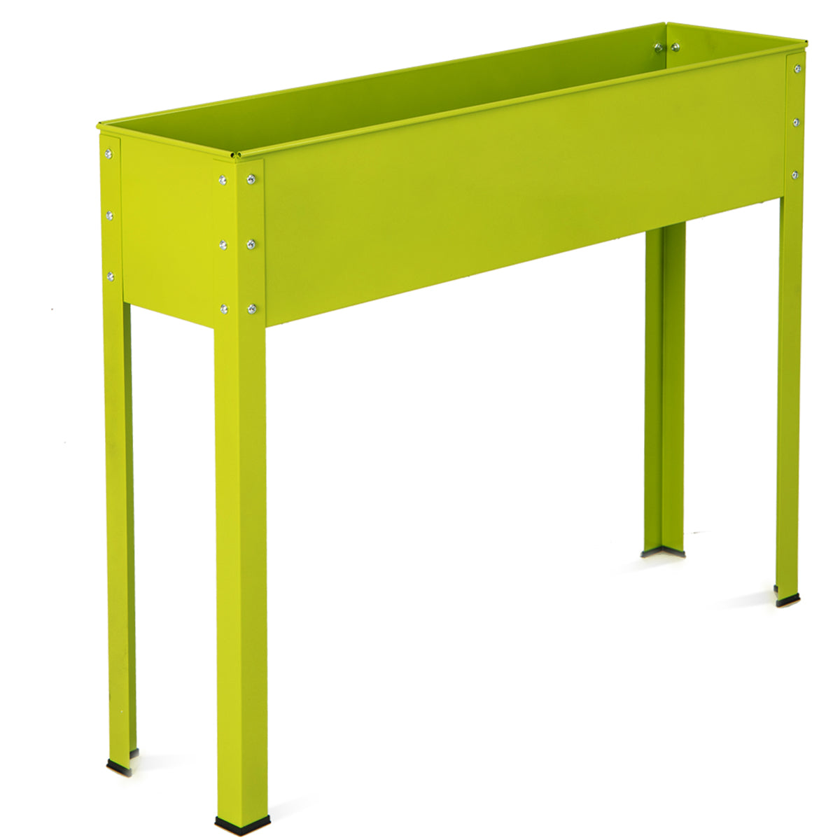 40x11x31.5 Green Metal Raised Garden Bed with Legs and Drainage Hole