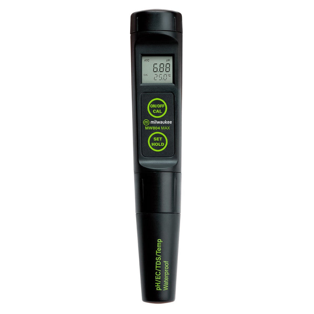 Milwaukee MW804 MAX Waterproof 4-in-1 pH/EC/TDS/Temp Tester with Replaceable Probe