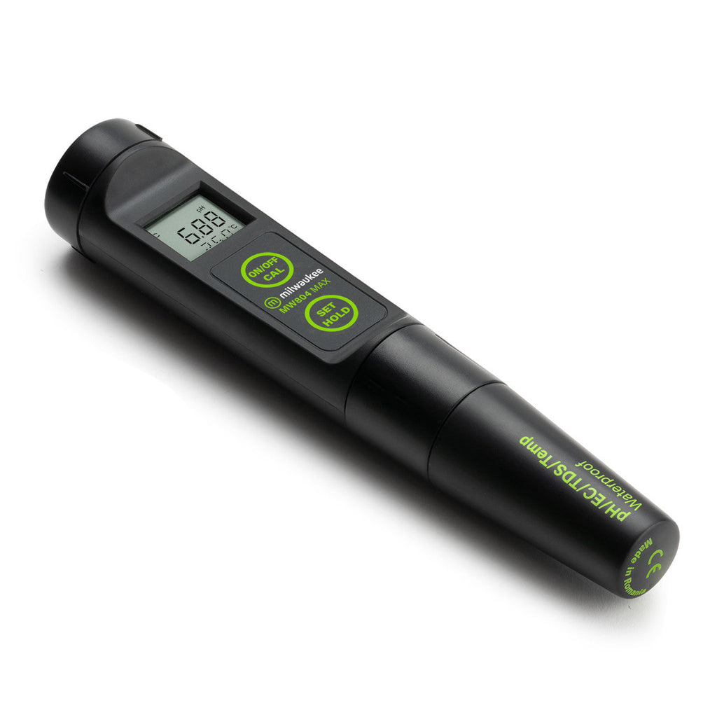 Milwaukee MW804 MAX Waterproof 4-in-1 pH/EC/TDS/Temp Tester with Replaceable Probe
