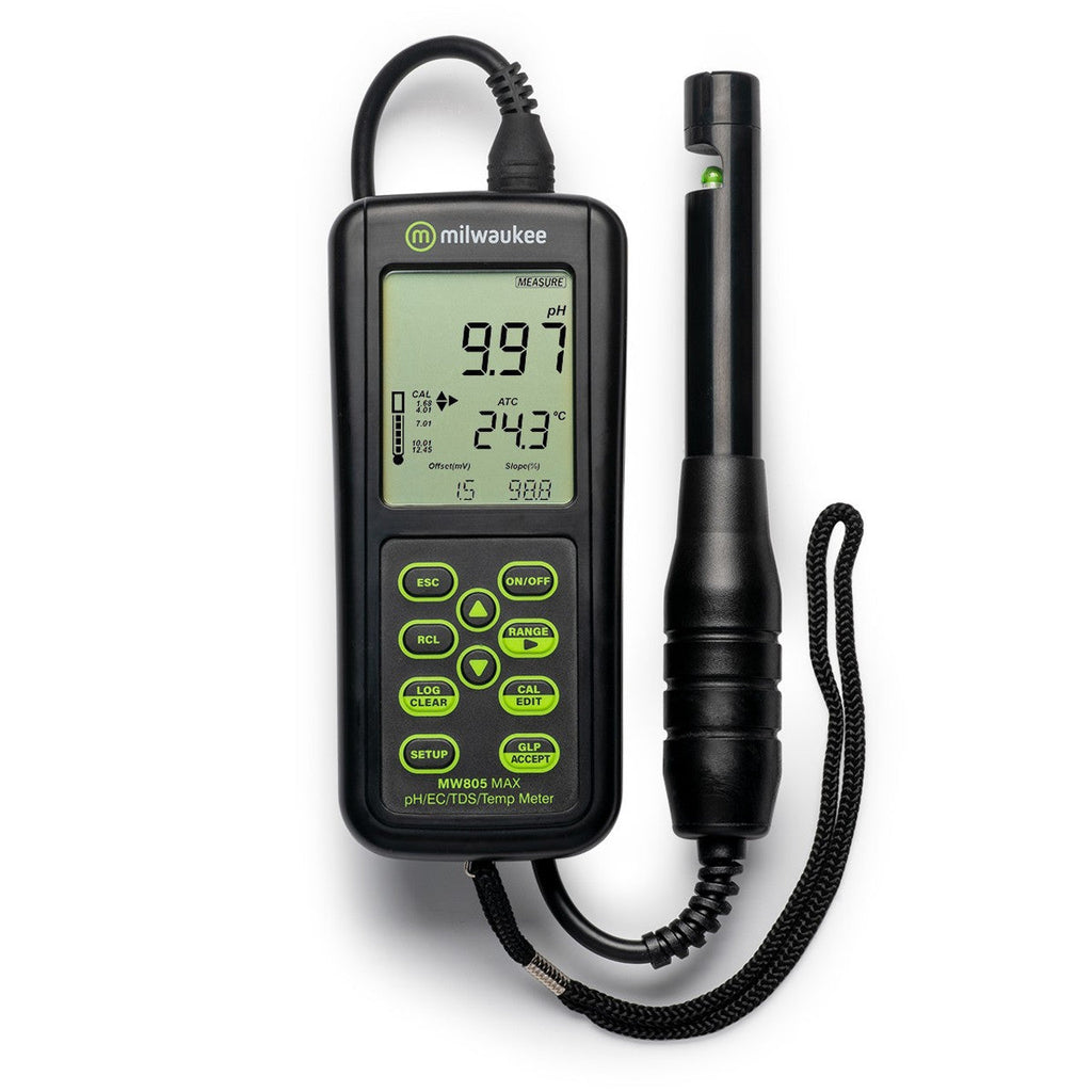 Milwaukee MW805 MAX 4-in-1 pH/EC/TDS/Temp Combo Meter with ATC