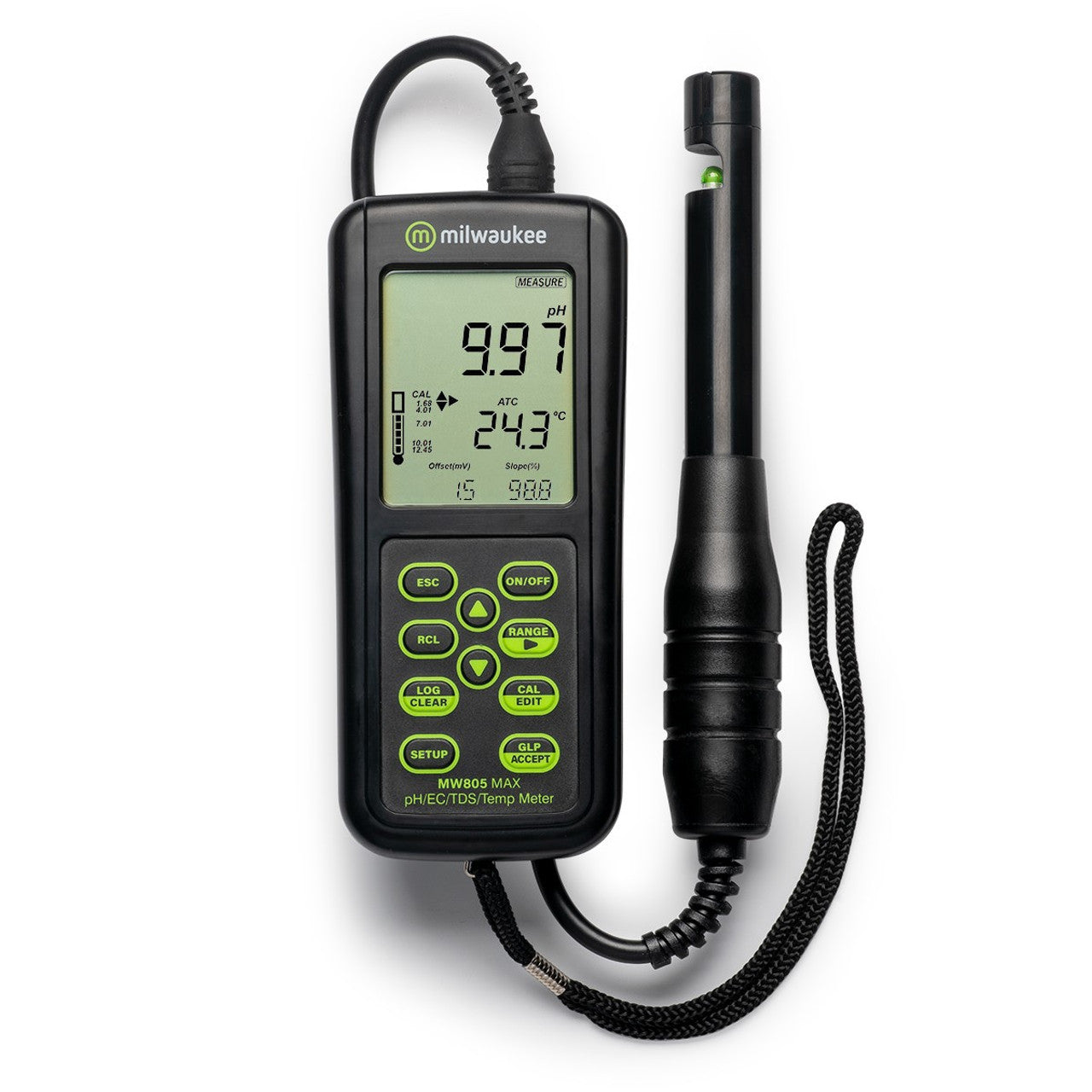 Milwaukee MW805 MAX 4-in-1 pH/EC/TDS/Temp Combo Meter with ATC