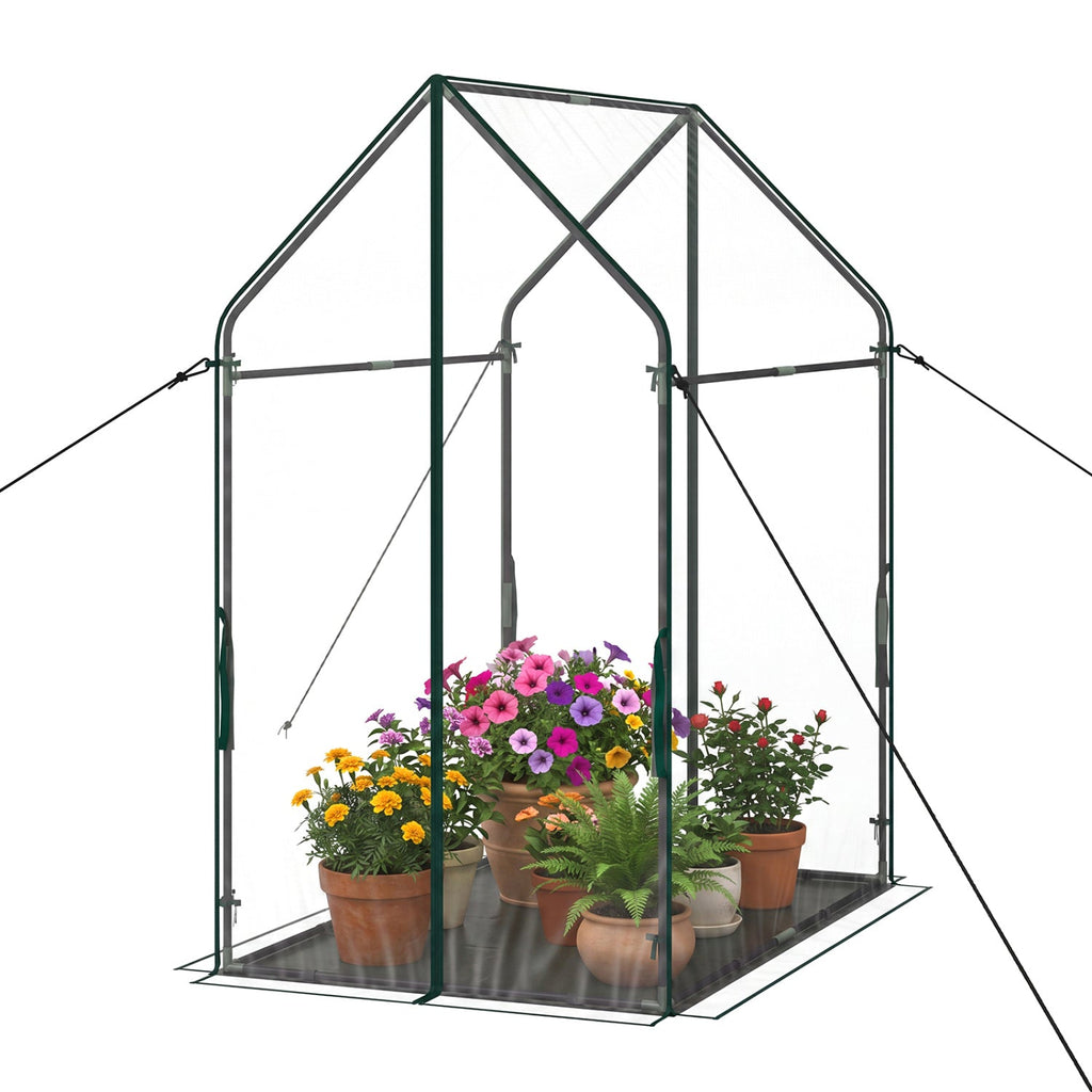 Mini Greenhouse with Metal Frame and Waterproof Cover