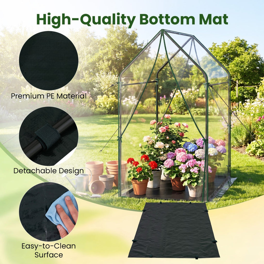 Mini Greenhouse with Metal Frame and Waterproof Cover