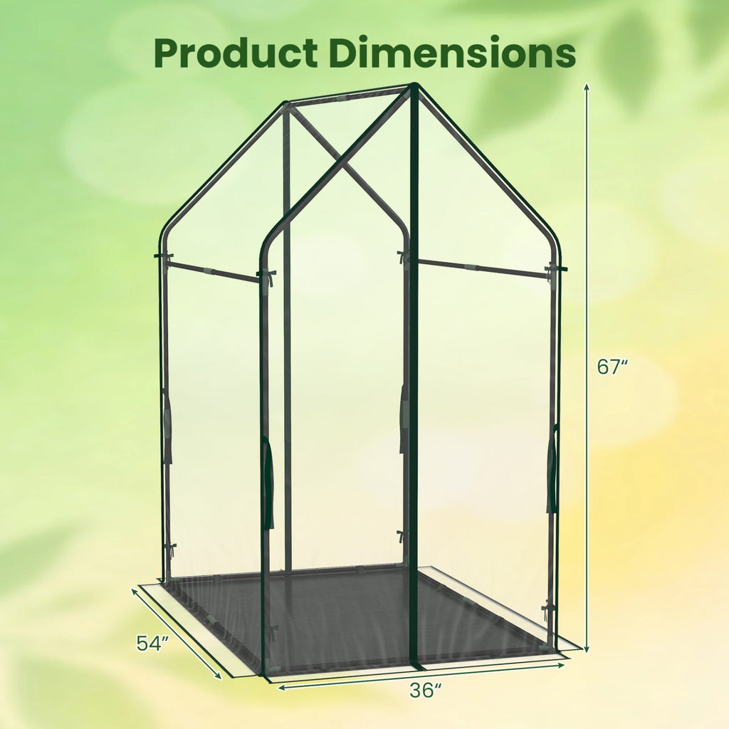 Mini Greenhouse with Metal Frame and Waterproof Cover