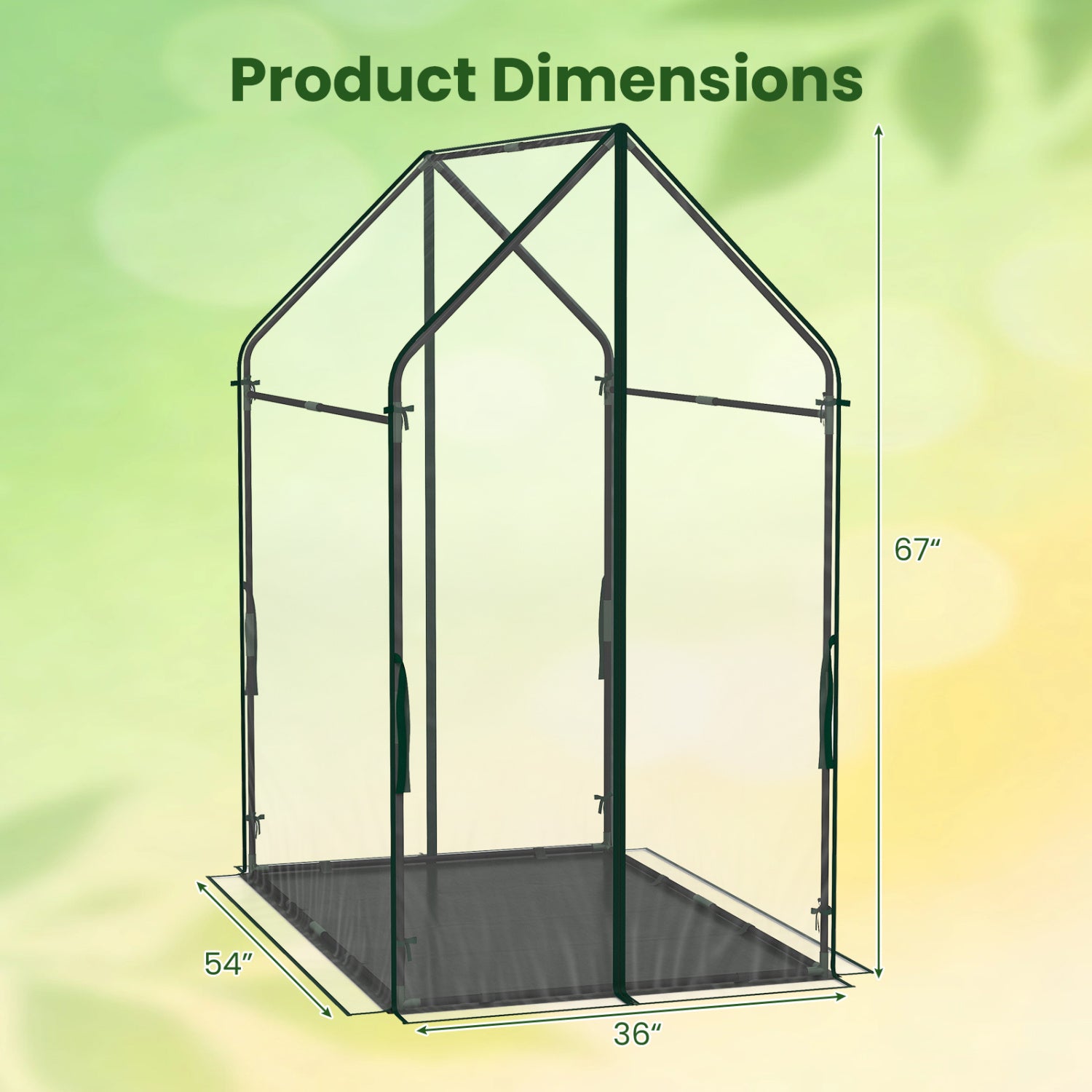 Mini Greenhouse with Metal Frame and Waterproof Cover