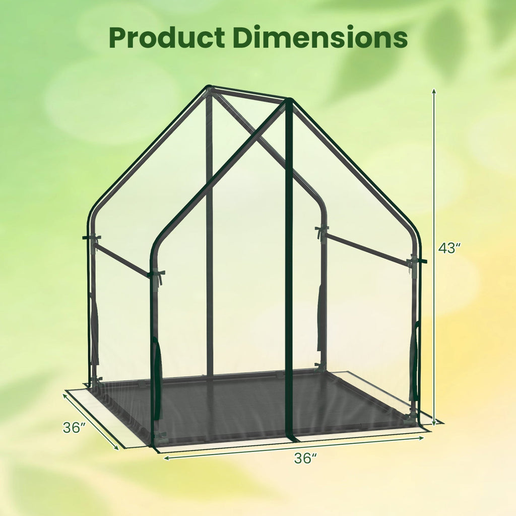 Mini Greenhouse with Metal Frame and Waterproof Cover