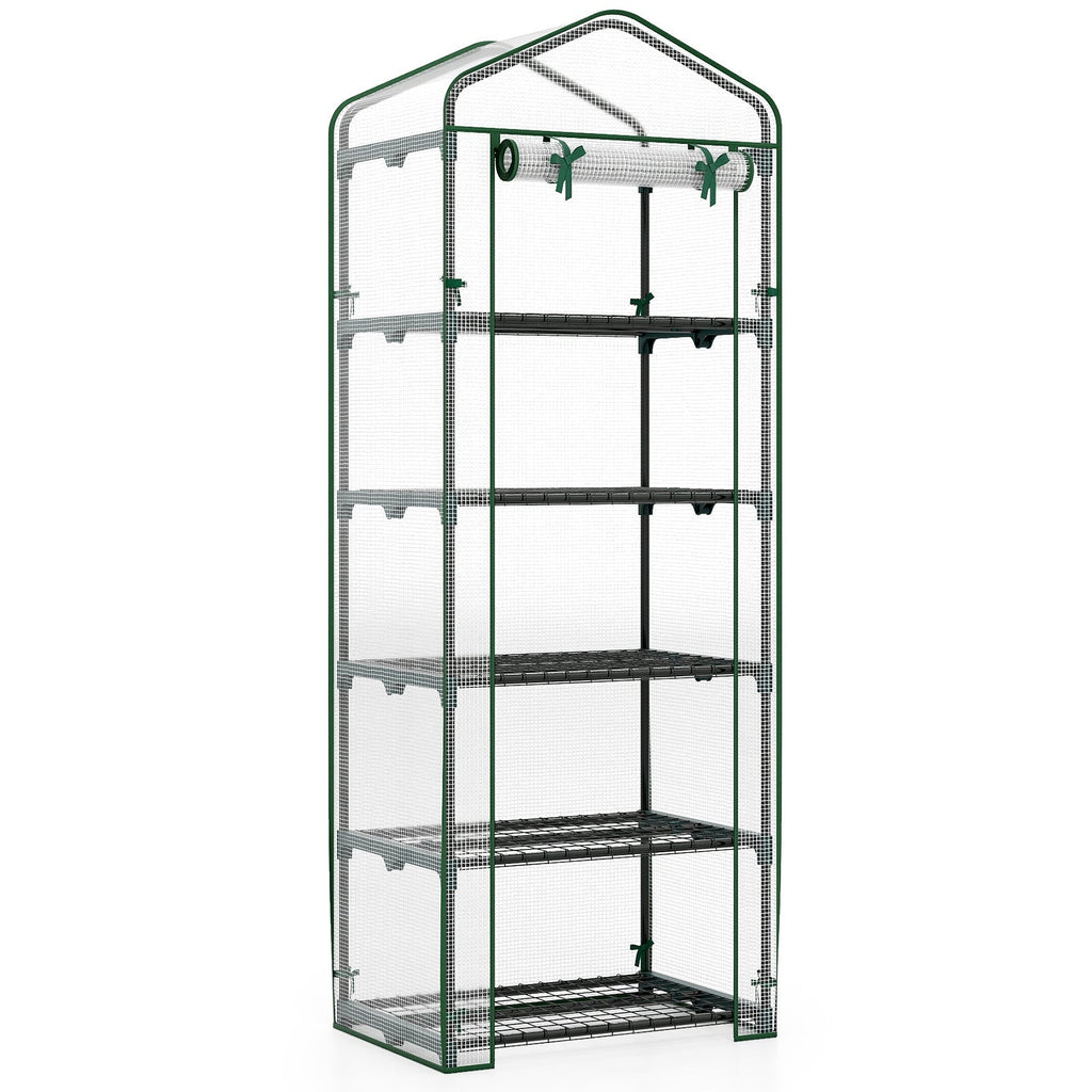 Mini Greenhouse Portable Plant Grow House with 5 Tier Shelves