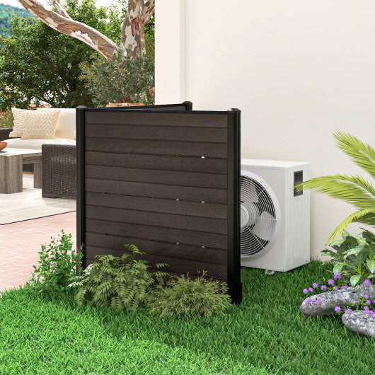 Outdoor Privacy Fence Screen with 5 Ground Stakes for Garden Yard Patio-Brown