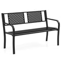 Outdoor Bench Metal Loveseat Patio Bench for 2-3-Person-Black