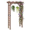 7 Ft Garden Arch Wooden Arbor Outdoor Wood Trellis for Climbing Plants-Rustic Brown