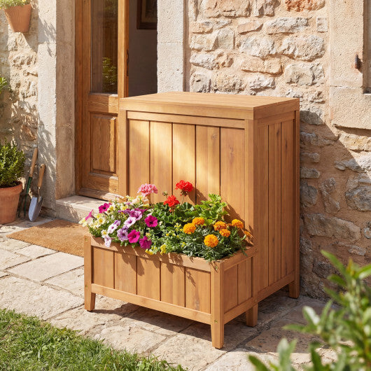 Package Delivery Box with Planter Box for Pool Accessories and Garden Tools