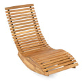 Acacia Wood Rocking Patio Lounge Chair Wooden Rocking Recliner for Garden Lawn-Set of 1