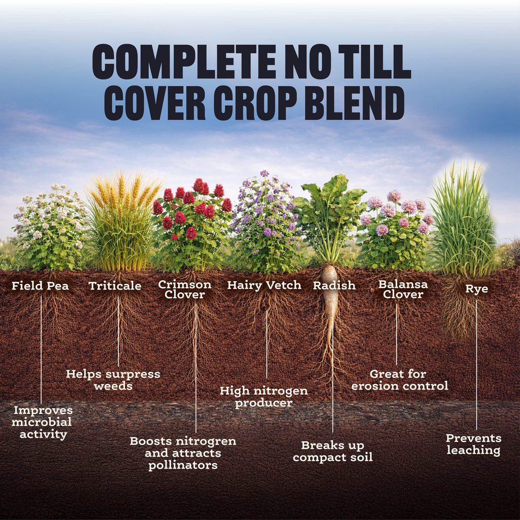 No Till Cover Crop Mix – 10 lb. - Covers 9000–12,000 sq ft (0.21–0.28 acres)
