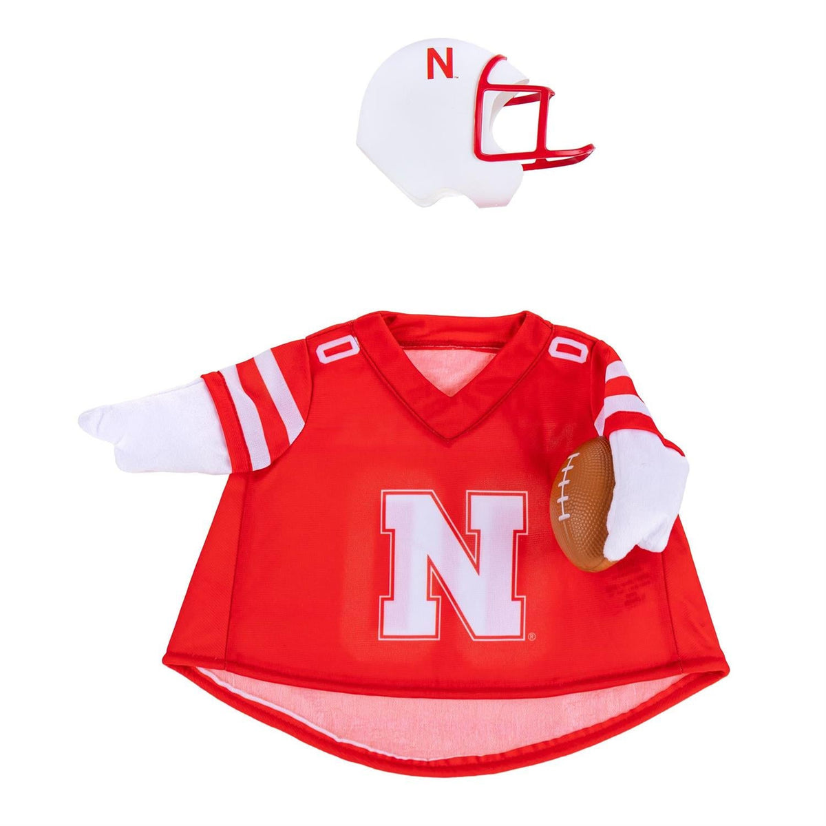 Nebraska Cornhuskers Football Outfit with Helmet for 21-Inch Porch Goose