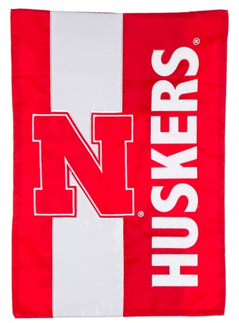 Nebraska Huskers 2 Sided Embellished Garden Flag