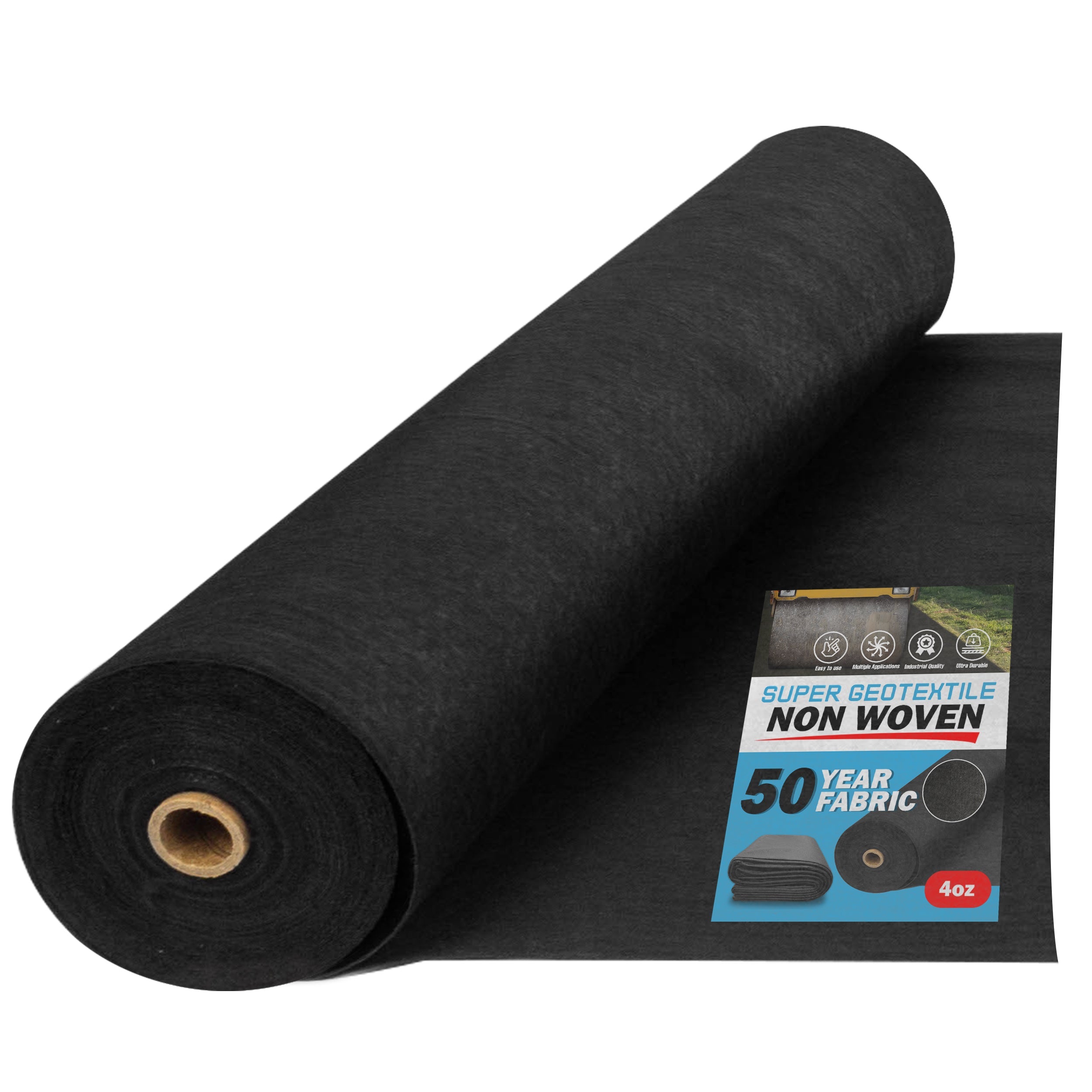 4 oz Non Woven Needle Punched Geotextile Filter Fabric - 50 Year Fabric