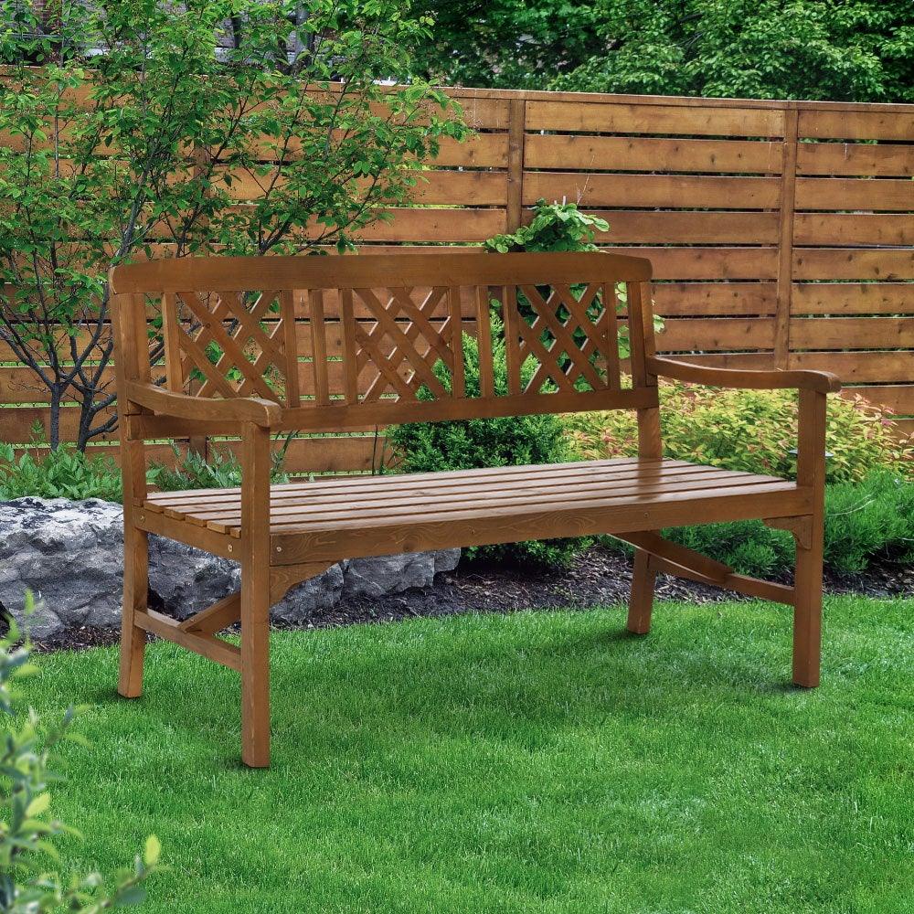 Gardeon Wooden Garden Bench 3 Seat Patio Furniture Timber Outdoor
