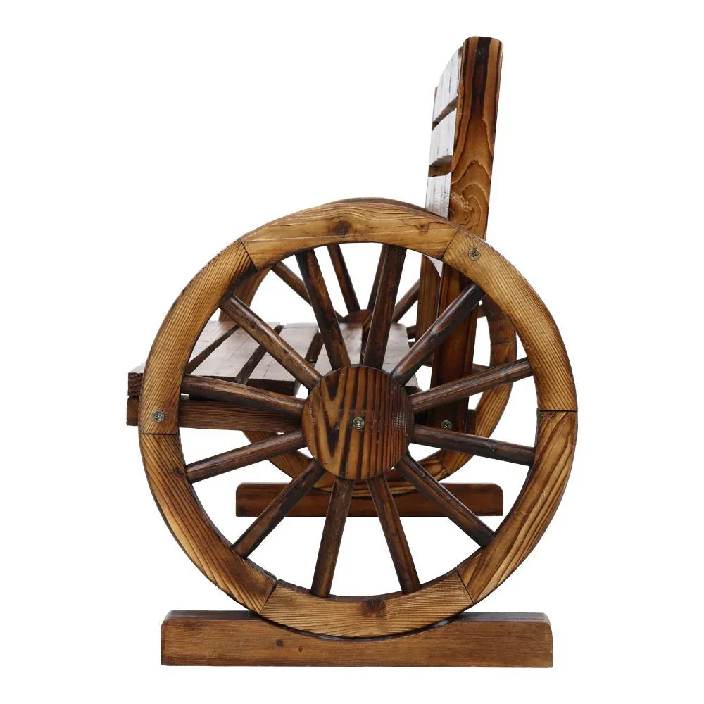 Gardeon Garden Bench Wooden Wagon Chair 3 Seat Outdoor Furniture