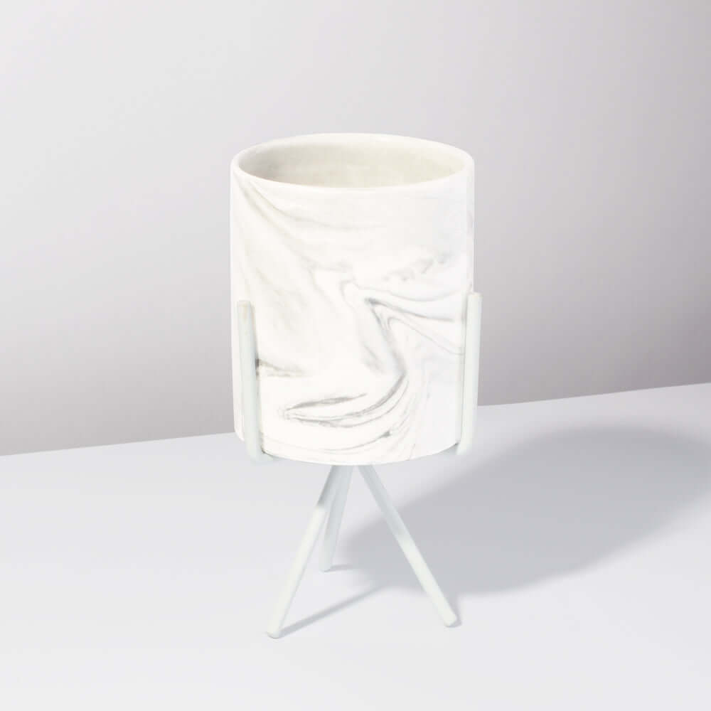 Olympia Planter Marble Effect - Empty