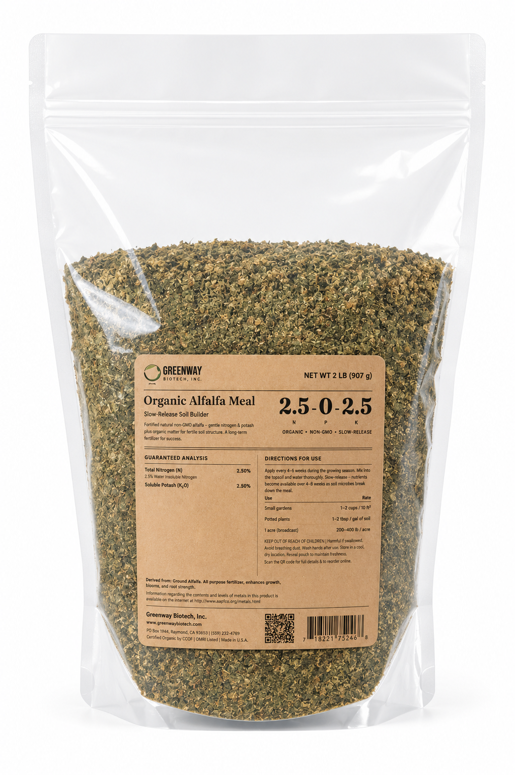 Organic Alfalfa Meal Fertilizer 2.5-0-2.5