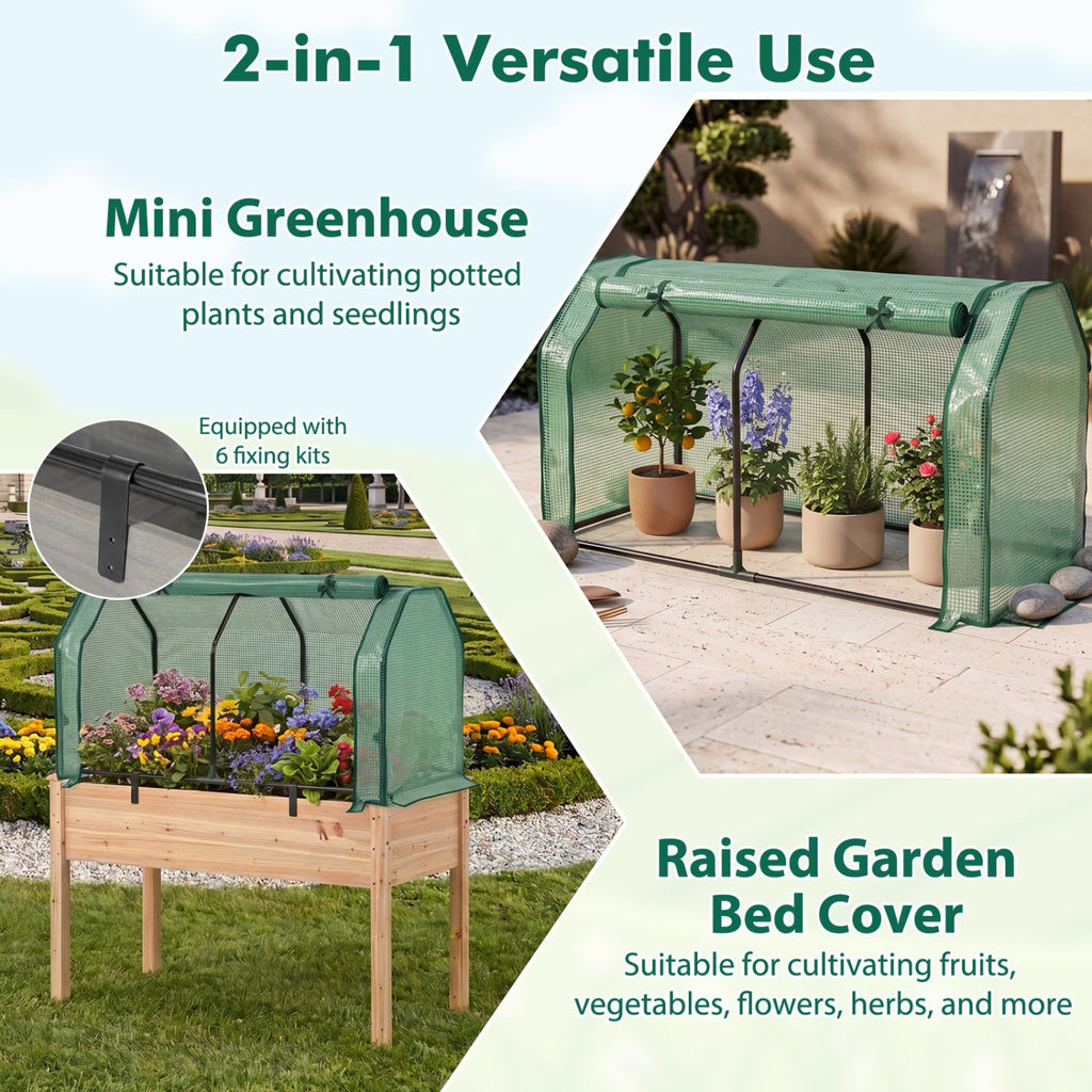 Portable Mini Greenhouse with PE Cover and Zippered Door
