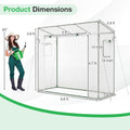 Outdoor Portable Walk-in Greenhouse with PE Cover Heavy-Duty Metal Frame Roll-up Zipper Door