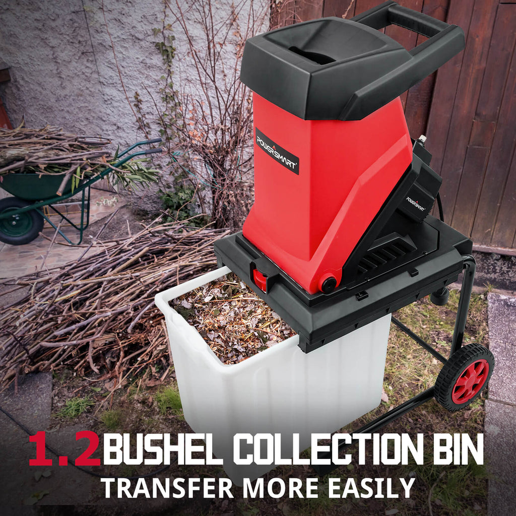 15Amp Electric Wood Chipper Leaf Mulcher w/ Collection Bin PS12A