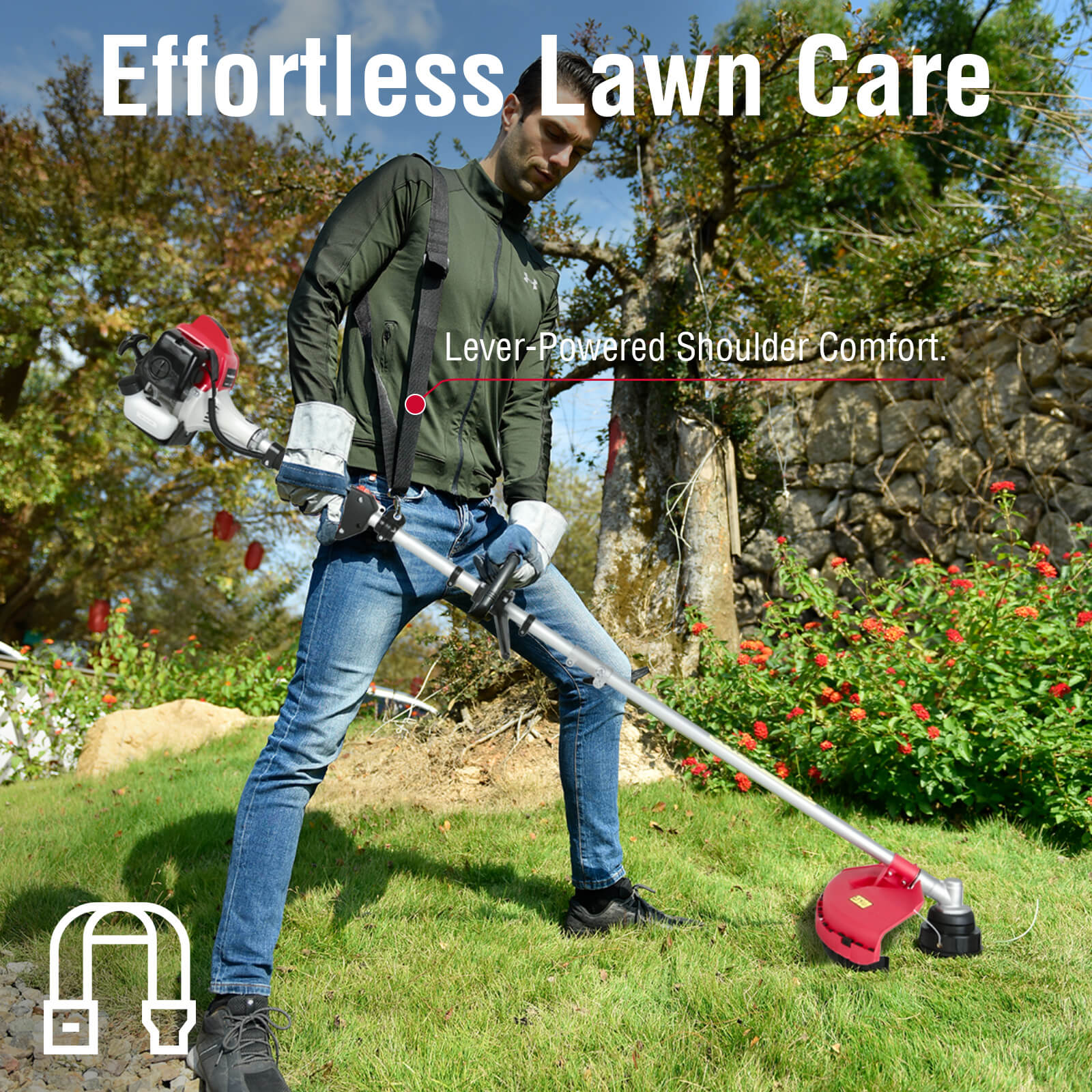 22" 170cc Gas Self-Propelled 3-in-1 Lawn Mower & String Trimmer Combo Kit V8622S1+PS4532