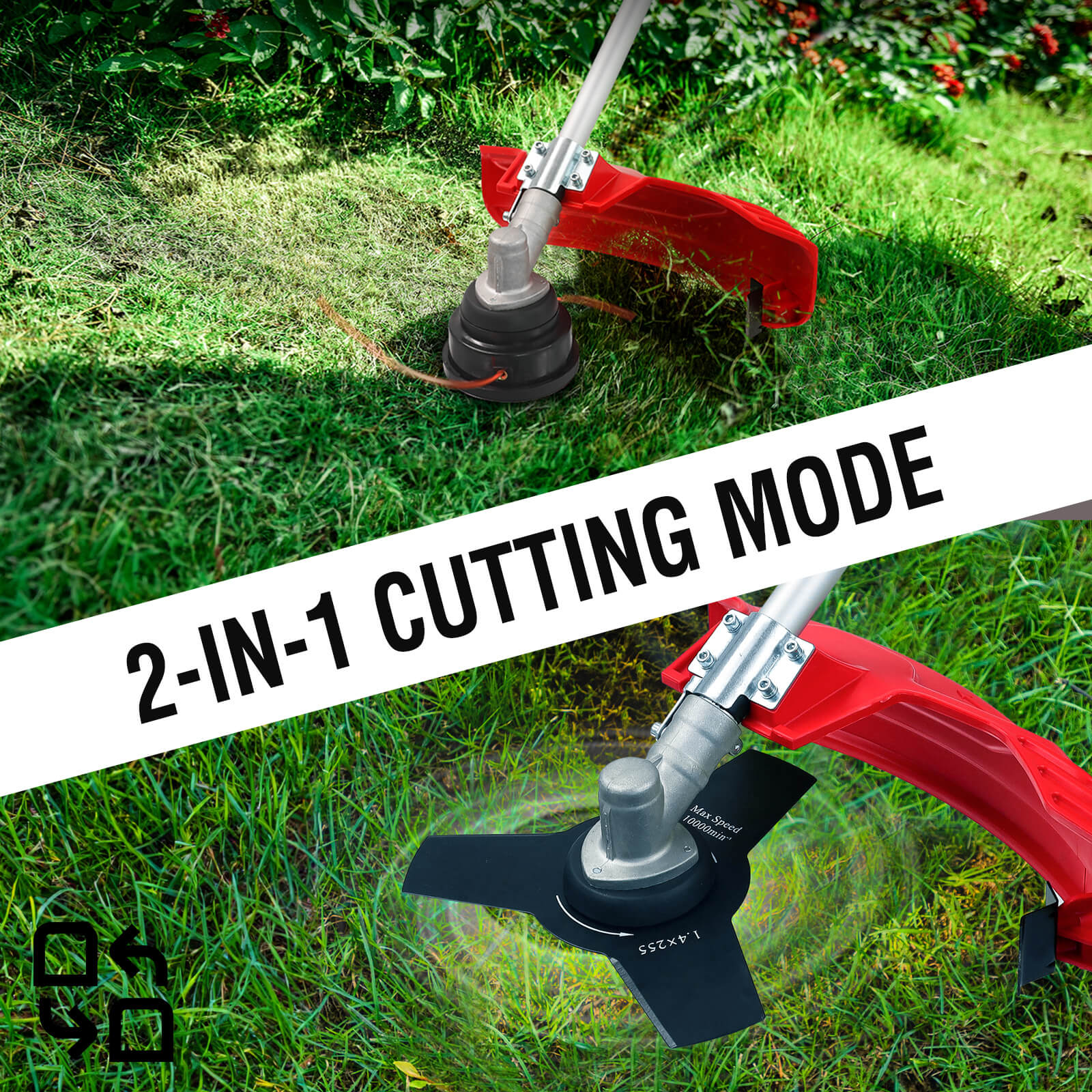 22" 170cc Gas Self-Propelled 3-in-1 Lawn Mower & String Trimmer Combo Kit V8622S1+PS4532