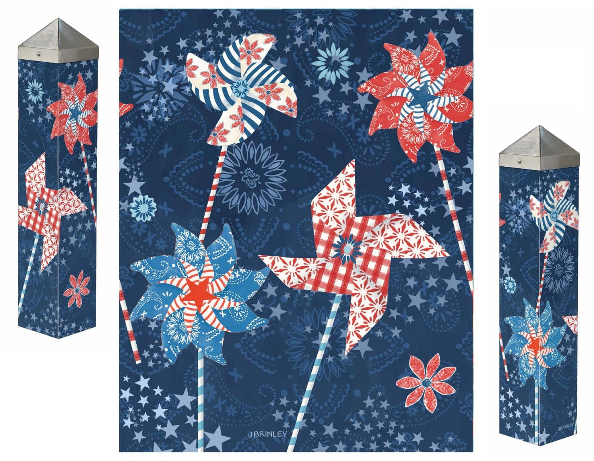 Patriotic Pinwheels Art Pole 20 Inches Tall