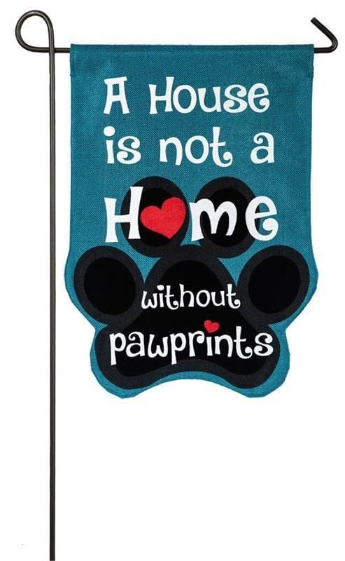 Paw Prints Burlap 2 Sided Garden Flag Dog Lovers