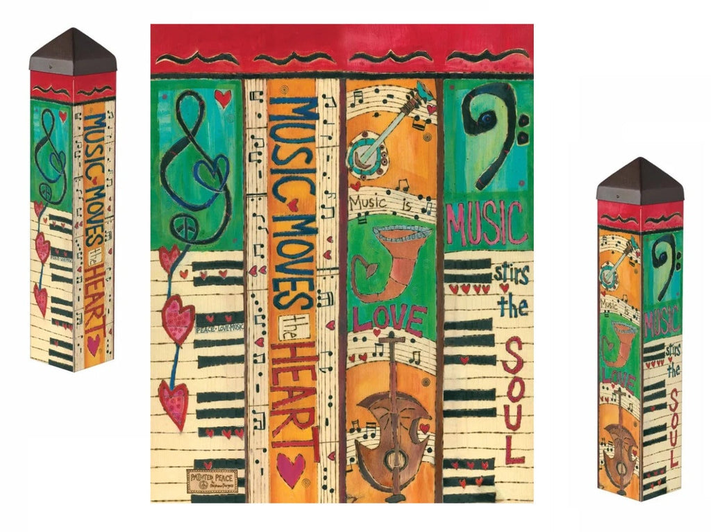 Peace Love Music Art Pole 20 Inches