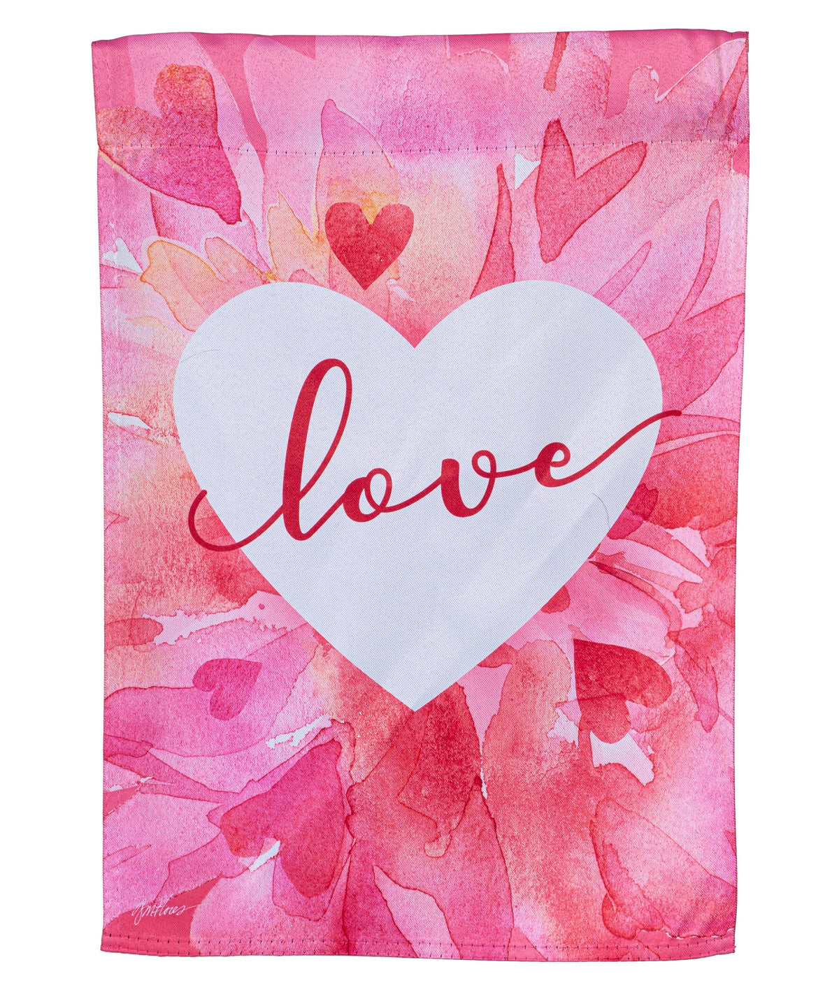 Petal Heart Valentine Garden Flag 2 Sided