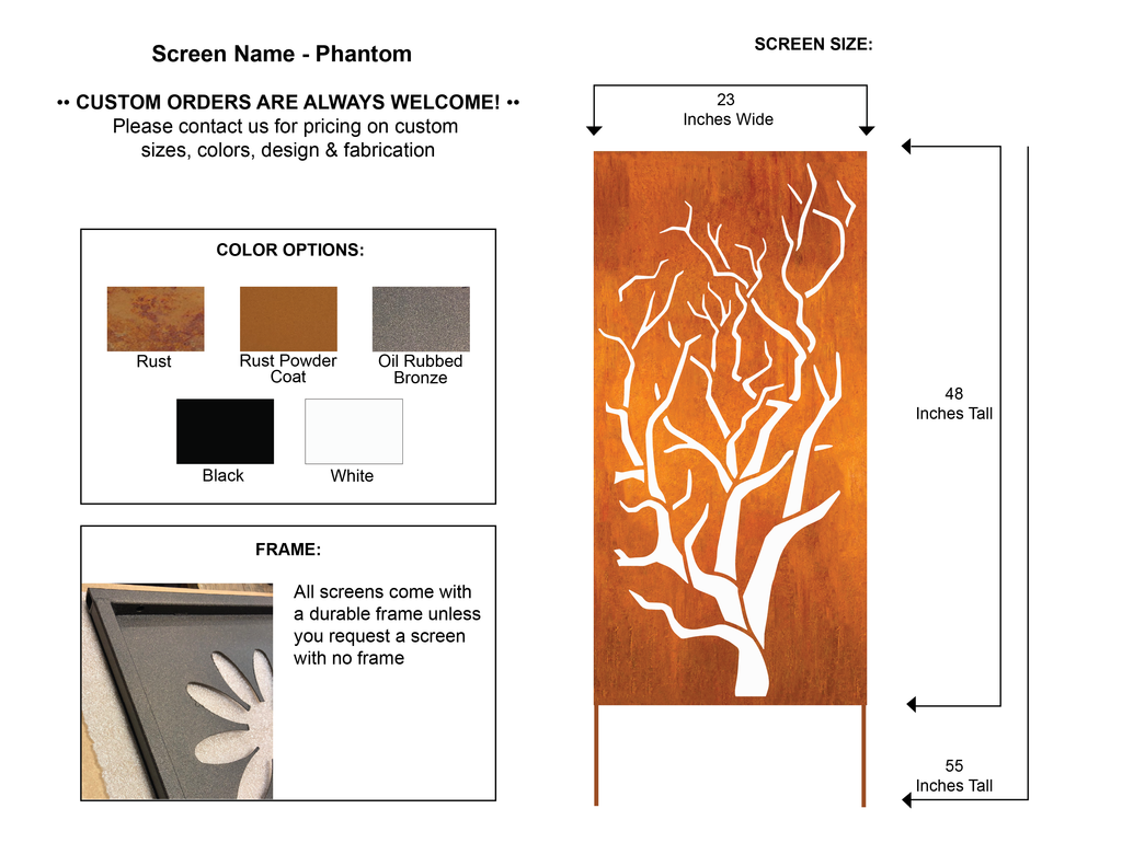 Outdoor Metal Panels (60” & 72”) – Heavy-Duty Steel for Patio, Fence & Backyard Privacy