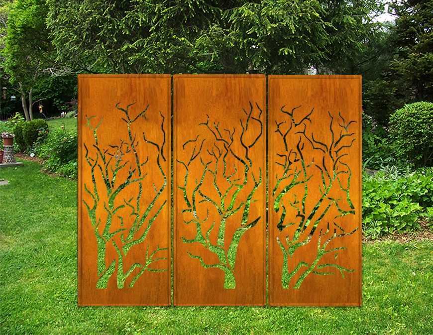 Privacy Panels Outdoor or Outdoor Metal Wall Art (46" Inch)
