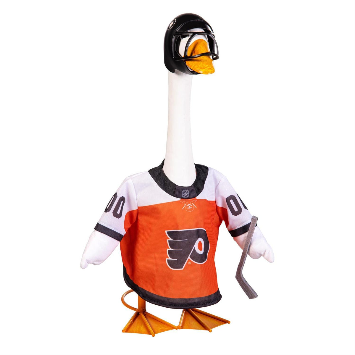 Philadelphia Flyers Porch Goose Outfit with Helmet and Hockey Stick for 21-Inch Goose