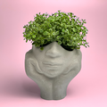 Face Succulent Planter on Two Hands