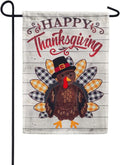 Pilgrim Turkey Garden Flag 2 Sided Happy Thanksgiving