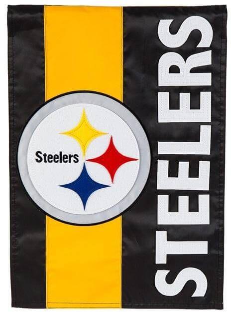 Pittsburgh Steelers Garden Flag 2 Sided Applique Embellished